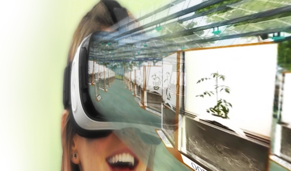 Artist's impression of VR Glasses and a VR greenhouse