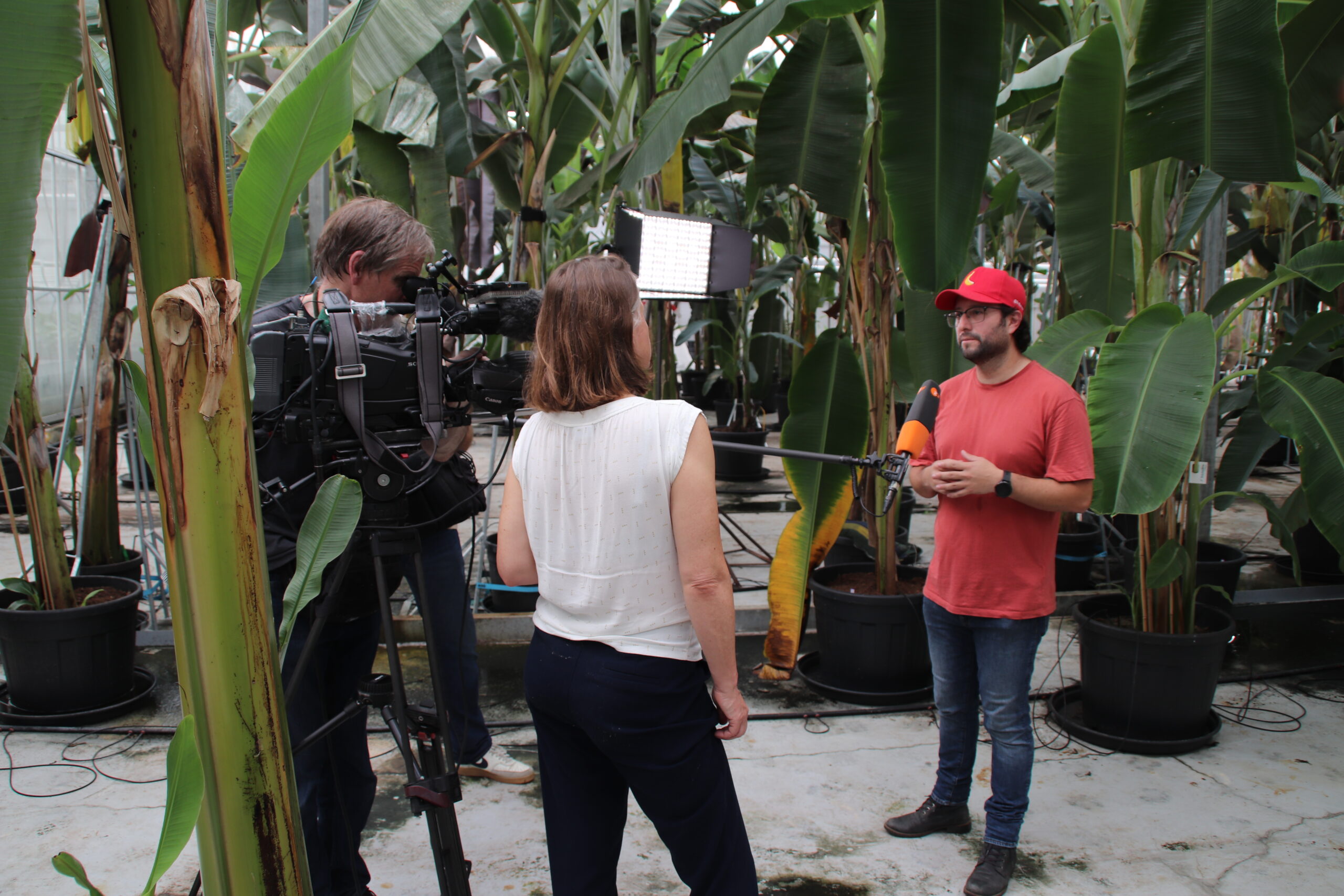 Fernando García Bastidas, being interviewed by a TV crew during the presentation of Yelloway One